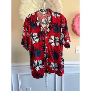 WASHINGTON CAPITALS HAWAIIAN BUTTON DOWN SHIRT SIZE XL